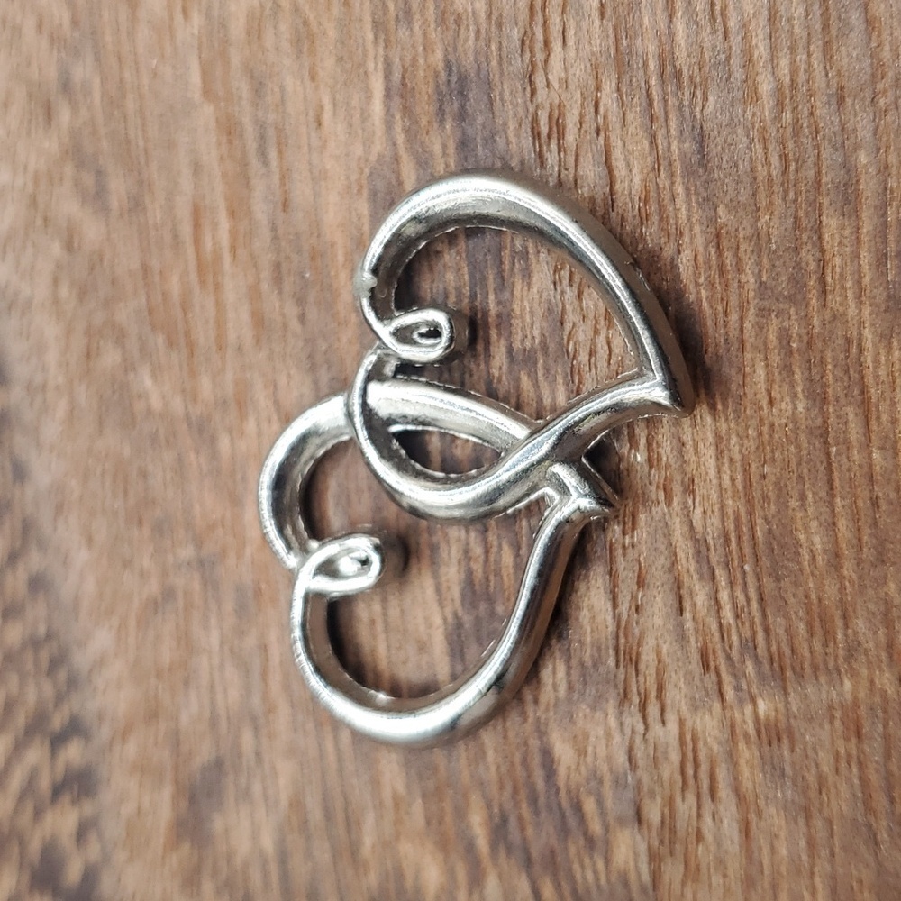 Sterlingβ double twin heart pendant - Picture 1 of 2